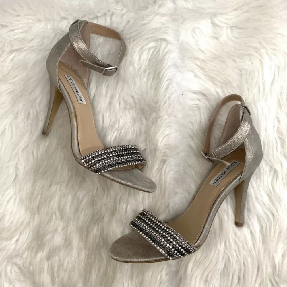 Steve Madden Laarah Embellished Ankle Strap Heels